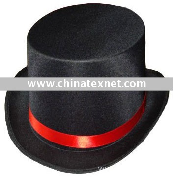 black satin top hat