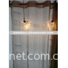 100% polyester voile newspaper printed eyelet curtain