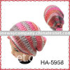 girl colourful knitting hat