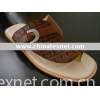Embossed by cow leather slipper