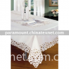 White embroidered cutwork tablecloth