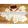 Cream polyester color emb cutwork xmas with red border tablecloth
