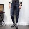 OEM Black Printed Relaxed Fit Tapered Leg Jeans Pants Blue Casual Style