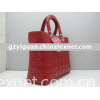 lady's luxury cute patent red leather handbag