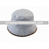 Cotton bucket hat with plaid brim