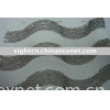 Polyester mesh ground with sequin embroidery(white and silver)