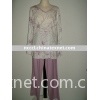 Hot sale and shinning ladies 85% polyester 15% cotton Satin Nightshirt