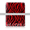 SLIP-IN RED BLACK ZEBRAS LEATHER CASE FOR IPAD(Accept Paypal)