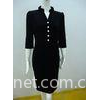 Black Velvet Women Office Dress Womens Half Sleeve Button Front Shirt Dress Slim Fit