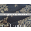 linen fabric with gold print