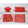 Red Organza bag with X'mas tree