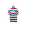 Customized Yarn Dyed Polo T Shirts , Red White And Blue Striped Polo Shirt