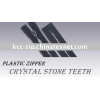 Plastic zipper with Crystal Stone Teeth