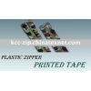 Plastic zipper with Printed tape
