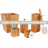 5 pcs bamboo bathroom accessories