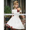 short ivory bridal wedding dress