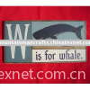 home decor ''W is for whale'' wooden  wall decor