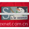 home decor ''S is for snowman'' wooden  wall decor