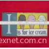 home decor ''I is for ice cream'' wooden  wall decor