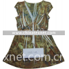 young lady printed dress, brown color