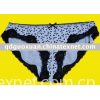 women's underwear with black allover print and frill (LB4453)