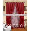 100% polyester voile embroidered with laced satin double layer curtain