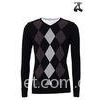 Men's Knitted V Neck Pullover Sweater Long Sleeve With Insert Collar XXS - XXXL