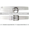 fashion white printing real leather belt