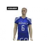 Custom design blue color sublimated dri fit polyester American football jerseys