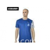 round neck t shirtblue and white Color stitching t-shirt with pockets on front chest