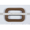 Leather Buckle L.Brown Rect.