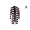 Women's Long Cotton Cardigan Sweater Coat , Colorful Striped Long Sleeve Jumper For Ladies