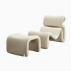 Jan Ekselius Etcetera Lounge Chair and Ottoman Replica in Fabric 