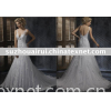 MS131 Fashion Lace appliques V-neck bride wedding gown