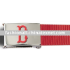 100%polyester weave belt,braided belt,hip hop belt,alloy buckle red color
