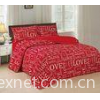Red Fabric 4 Piece Bedding Set Quick Drying With ISO9001 Certificated