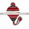 knitted jacquard earflap hat