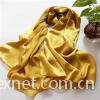 Red Long Pure 100% Silk Scarf For Ladies Satin Solid Color Shawl