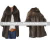 Luxury rex rabbit fur coat with fox fur collar
