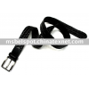 Black Real Leather Knitted Belt