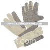 Knit Gardening Working Cotton Leather Canvas Gloves with PVC Dot DNO-G005