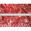 100% polyester organdy gold print curtain fabric