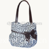 Canvas leopard handbag