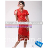 Chinese Style Short Sleeve Wedding Dress Red