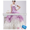 Bowknot Embellished Off Shoulder Wedding Dress Light Purple