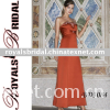 Red Elegant Off-Shoulder Satin Bridesmaid Dress BD3084