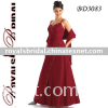 Red Elegant Satin Bridesmaid Dress BD3083