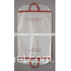 Cream PEVA Garment Bag with Red Handles