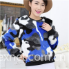 Women CAMO Print Faux Fur Sport Trend Sweater