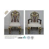 Hardwood French Provincial Armchair Fabric Upholstered Side Chair